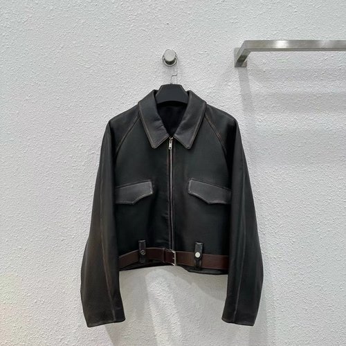 Prada Exclusive Premium Leather Jacket in College Style, Well - crafted