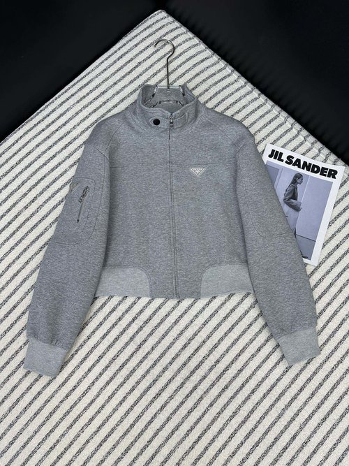 Prada Classic Triangular Logo Flight Jacket: Timeless Elegance