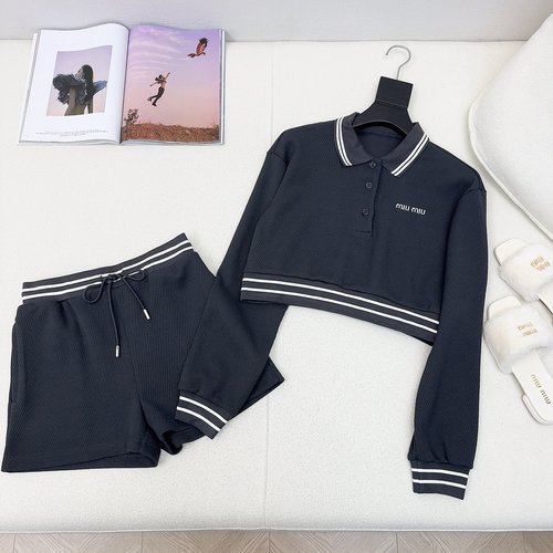 Miu Miu Trendy Short Polo and Shorts Set