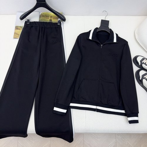 Gucci Unisex Casual Set: Collared Jacket and Straight-Leg Pants