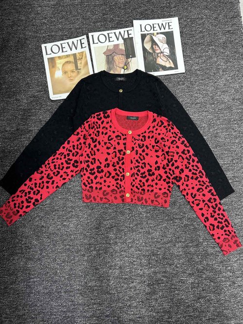 Versace Luxury Color-Blocked Leopard Print Cardigan