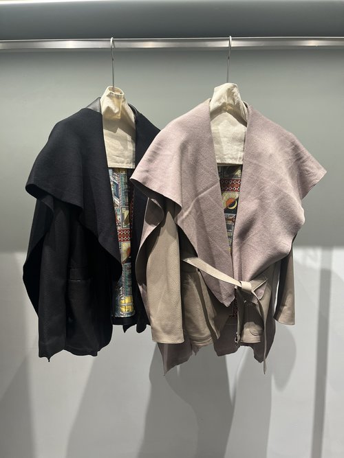 Hermes Hermes Knit Scarf Detachable Cowhide Leather Suit with Oil-Edge Finish