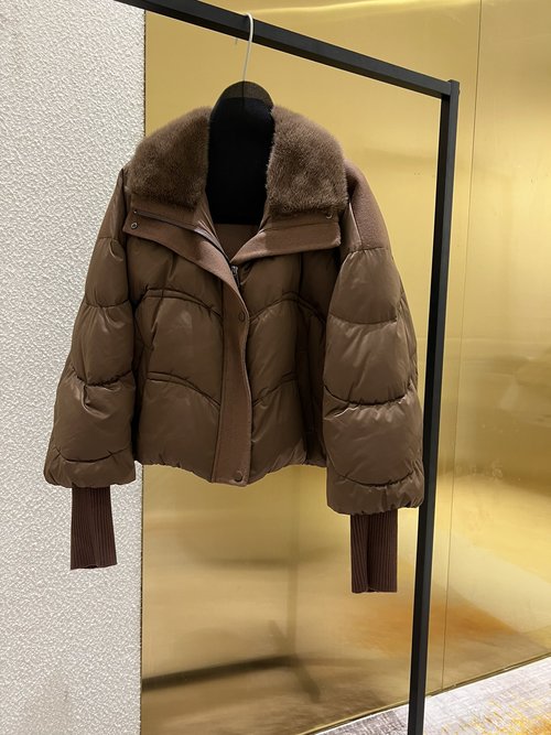 Max Mara Sophisticated Mink - Trimmed Premium Goose Down Jacket