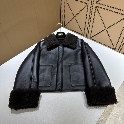 Loewe Elegant Sheepskin Jacket, Simple Design and High-Quality Material