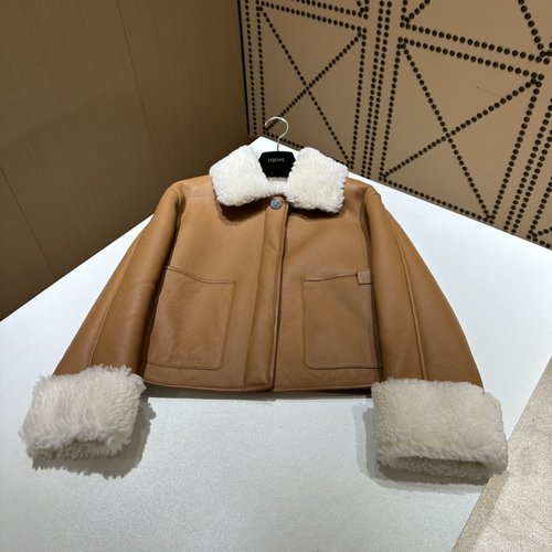 Loewe Chic Sheepskin Jacket, Versatile and High-Quality Fabric