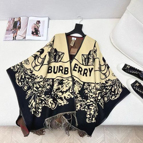 Burberry Handcrafted Checkered Wool Scarf, Reversible Wear