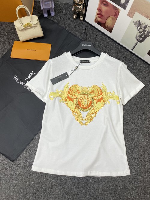 Versace Medusa Totem Round-Neck Short-Sleeve, Imported Digital Print
