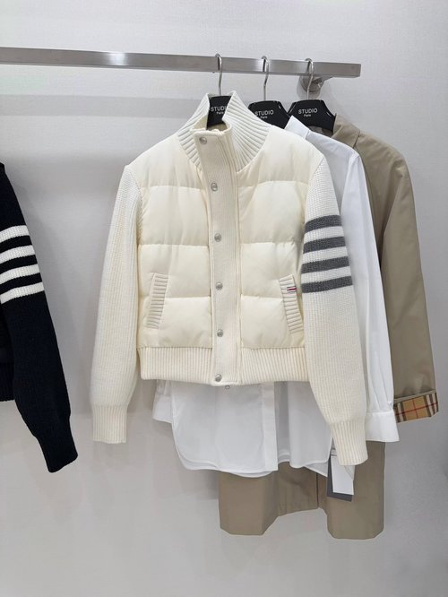 Thom Browne Soft 90% White Goose Down Flight Jacket