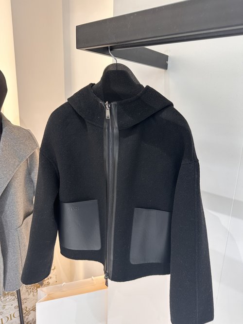 Fendi Original Customized Double-sided Woolen Coat with 3D Logo