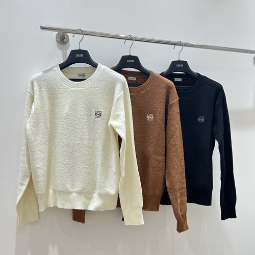 Loewe Classic Embroidered Logo Round - Neck Knit for a Charming Look