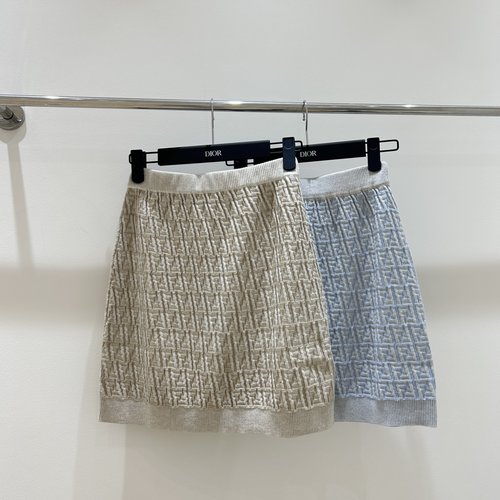 Fendi Logo Jacquard Skirt, Featuring Elastic Waist and Stylish Look