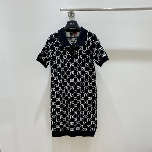 Gucci Elegant Double-Sided Short-Sleeved Dress
