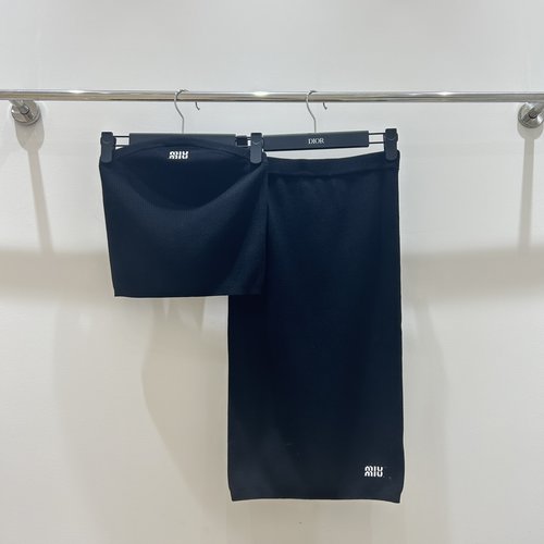 Miu Miu Letter Jacquard Crop Top, Simple and Elegant