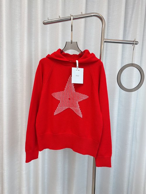 Dior Customized Cashmere Hoodie with Five-star Series Logo, Soft and Graceful