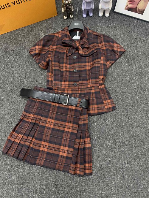 Dior Scottish Style Set with Bowtie and Waistband