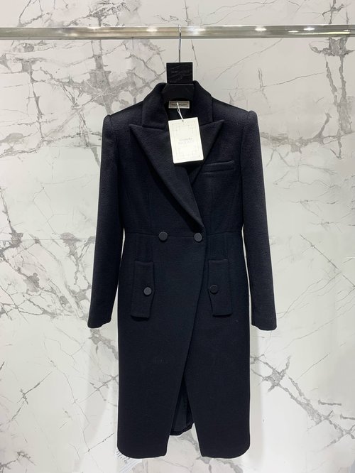 McQueen Waist-Contracted Coat with Three-Dimensional Tailoring, Stylish and Warm