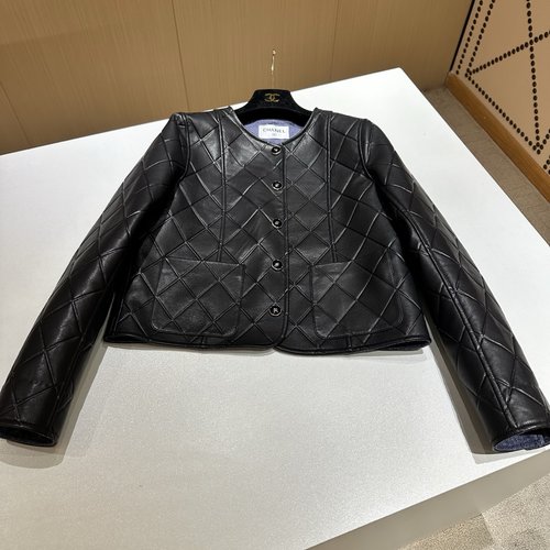 Chanel Classic Leather Jacket with Customizable Hardware, Imported Leather