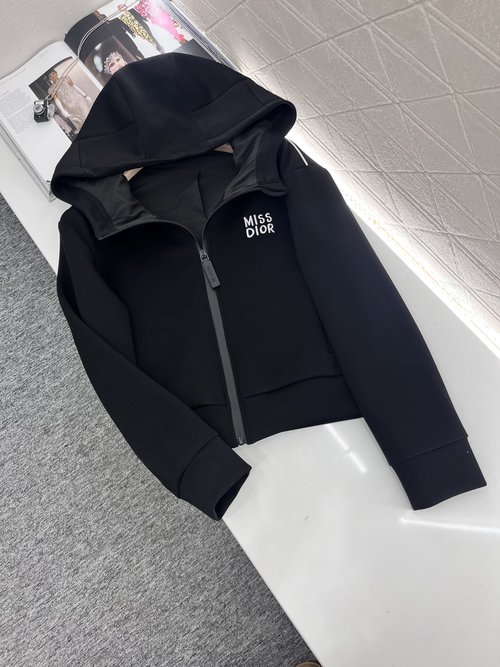Dior Custom Cotton Hooded Jacket and Skirt Set with Logo