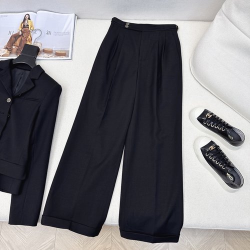 Loro Piana Smart Two-Button Cuffed Dress Pants with Waist Tab