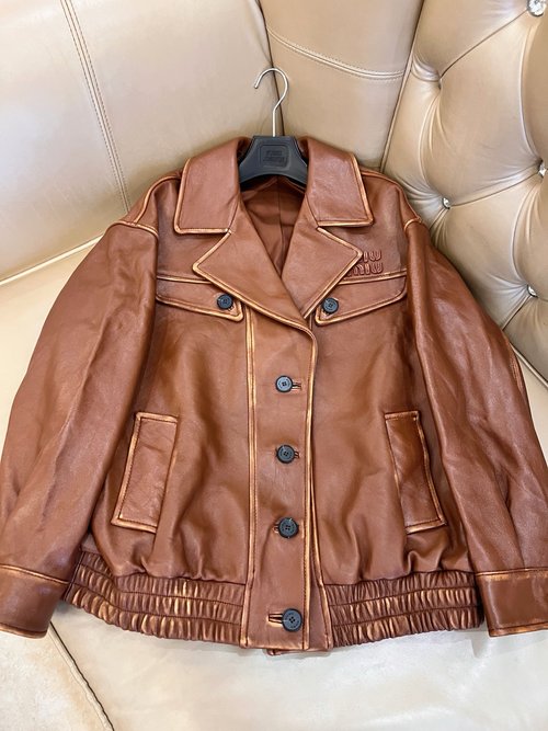 Miu Miu Vintage Sheepskin Cotton Jacket, Warm and Slim - fitting