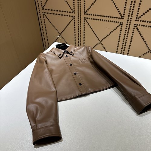 Miu Miu Custom - Made Retro Lambskin Jacket with Sweet and Cool Aesthetic