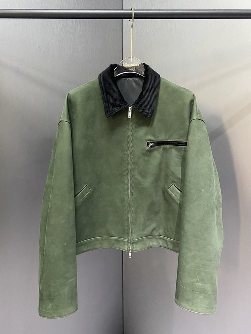 Prada New Leather Jacket in Calfskin Suede