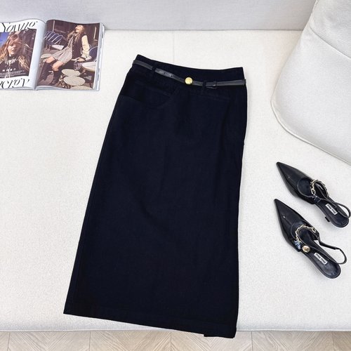 Loewe Irregular Denim Skirt with Belt