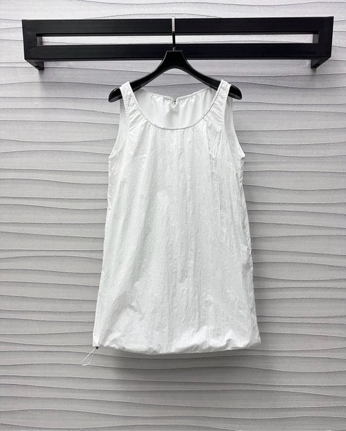 Prada Drawstring Sleeveless Dress with Wrinkle-Resistant Nylon