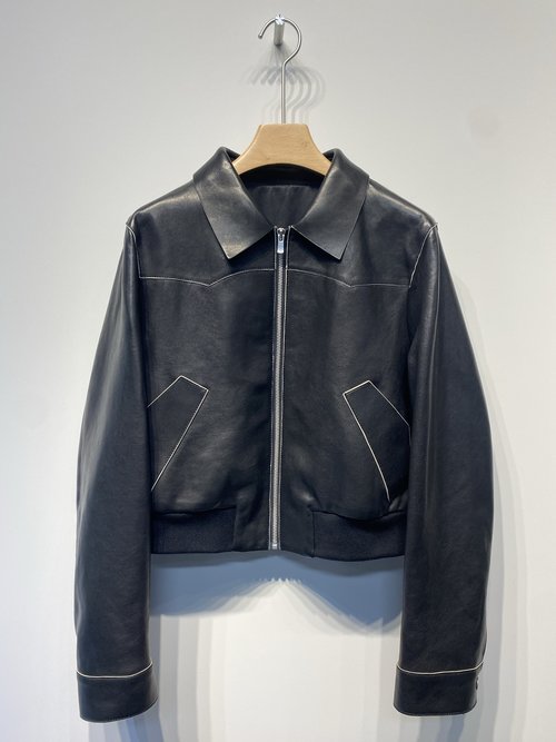 Gucci Gucci Inspired Leather Jacket Crafted from Imported Goatskin with Handmade Oil Edge Craftsmanship for Mid-Aged Folks