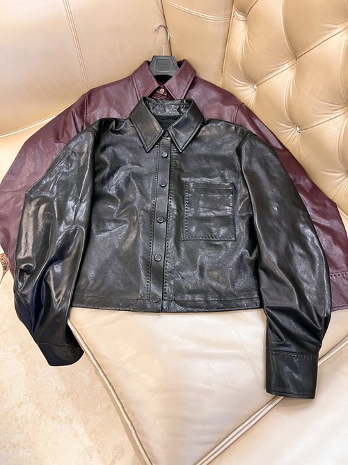Hermes Spring Turn-Down Collar Leather Jacket with Plant Tanning and Perfect Arc Back