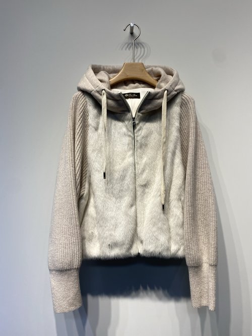 Loro Piana Hat-Style Outerwear with Mink and Cashmere