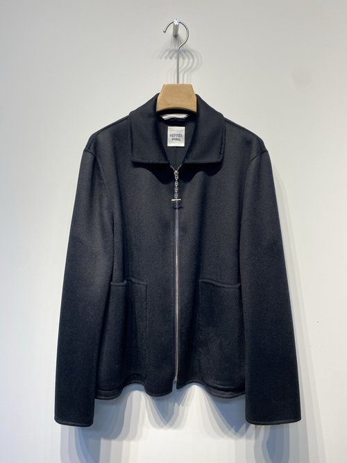 Hermes Cashmere Short Coat with Turn-down Collar