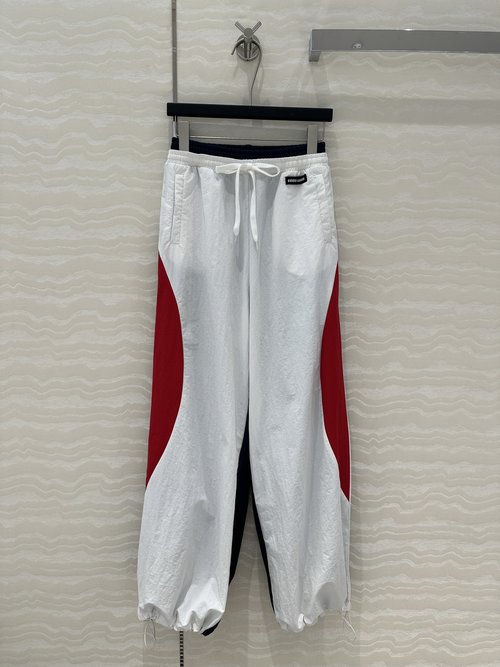 Miu Miu Miu-Style Memory Silk Contrast-Trimmed Sports Sweatpants