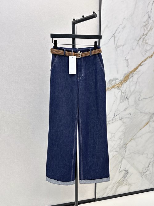 Maison Margiela Belted Denim Straight-Leg Pants for Casual Wear
