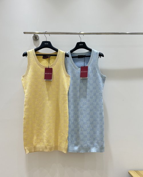 Gucci Elegant Jacquard Vest Dress, Simple yet Sophisticated