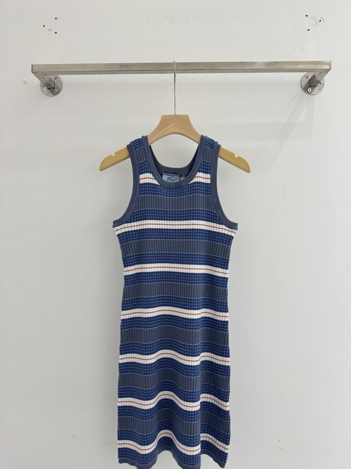 Prada Striped Knit Slim Fit Tank Dress