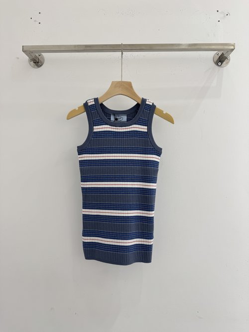 Prada Striped Knit Versatile Tank Top for All Seasons