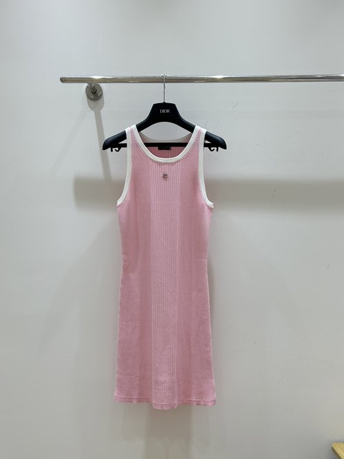 Chanel Graceful Double-C Logo Knit Vest Dress for Summer