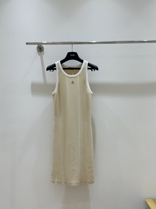 Chanel Graceful Double-C Logo Knit Vest Dress for Summer