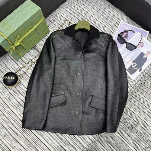 Gucci Recommended Lambskin Blazer with Embossed Letters