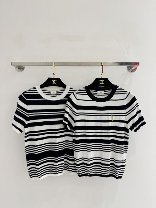 Yves Saint Laurent Saint Laurent Striped T-Shirt, Soft and Stylish