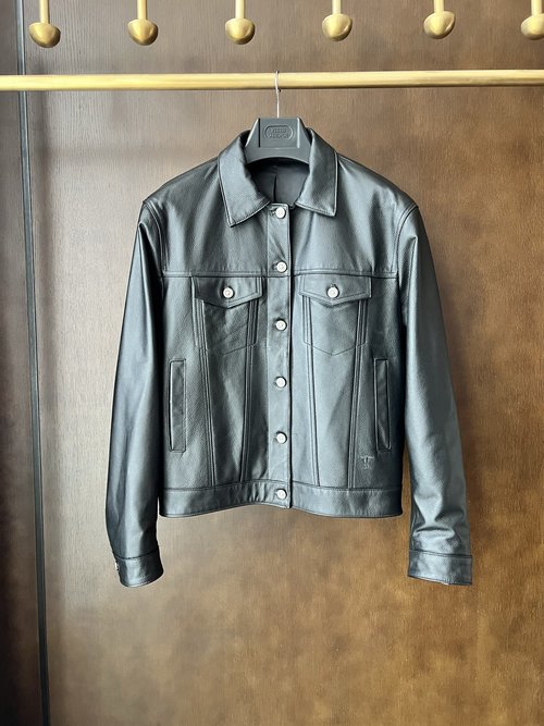 Chanel Stylish Printed Goatskin Biker Jacket with High-End Custom Hardware, Durable and Elegant