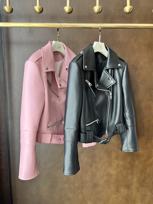 Alexander Wang High-End Leather Biker Jacket, Imported New Zealand Sheepskin, Exquisite Cut and Design