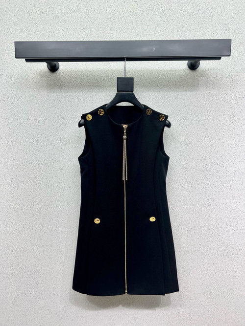 Louis Vuitton Zipper Sleeveless Dress with Soft Texture