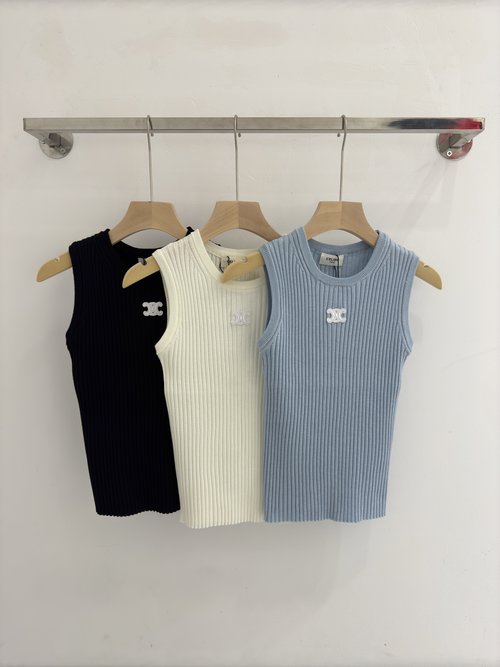Celine Celine Knitted Round Neck Vest, Soft and Breathable