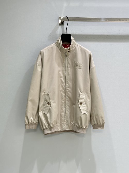 Versace Oversized Short Jacket with Contrast Check Lining, Unisex Style