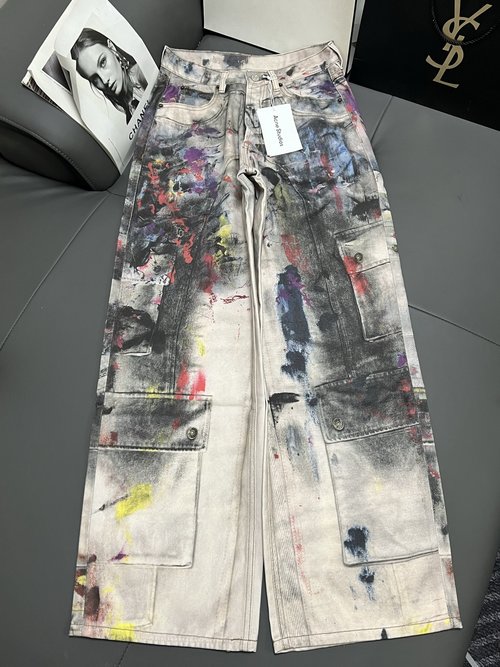 Acne Studios Unisex and Stylish 3D Printed Graffiti Pants