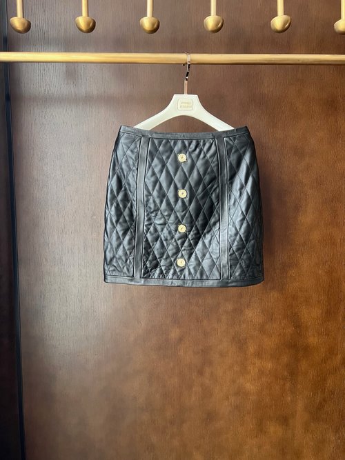 Balmain Exclusive High - end Single Black Lambskin Suit with Leather Buttons