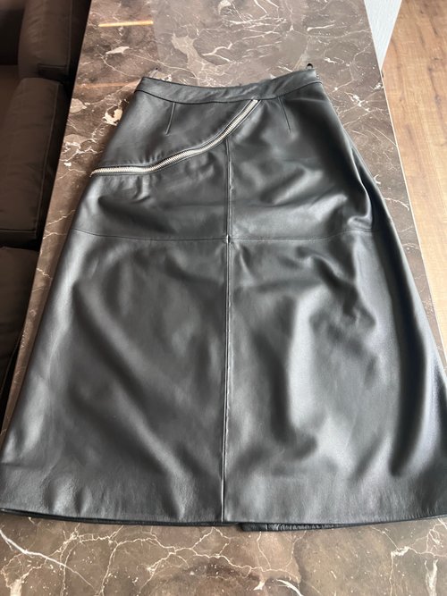 Chanel Classic Design Leather Skirt with Custom Hardware