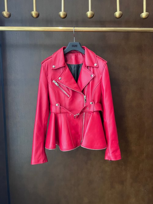 Chanel Fashionable Leather Jacket with Ribbed Design, Imported Lambskin